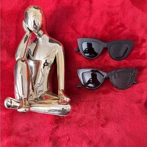 Source Unknown Black Cat-Eye Sunglasses